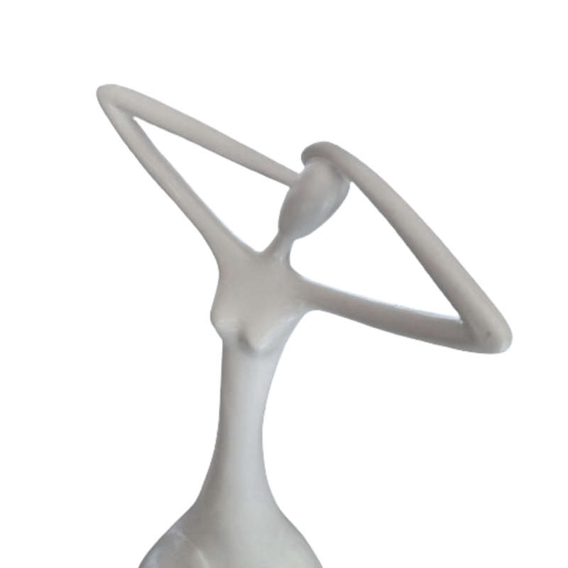 Modern Art Dancer in Action Dancer White Resin Statue