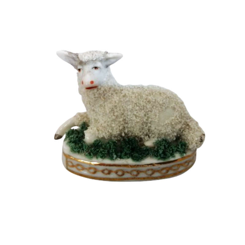 Antique German 1800`s Porcelain Lamb Sheep Figurine