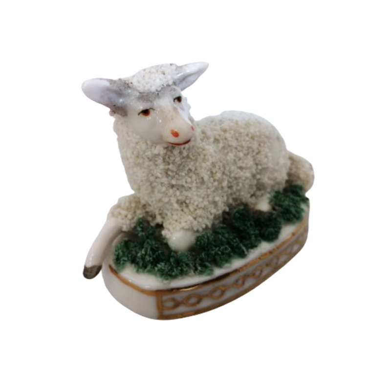 Antique German 1800`s Porcelain Lamb Sheep Figurine