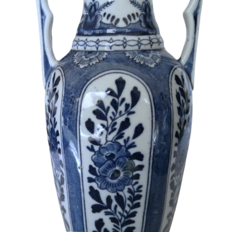 Delft Mosa Mastricht Delft Blue Twin Handled Vase Dec 562