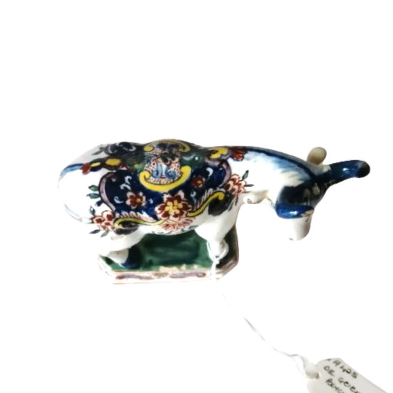 Delft Antique De Griekse A Polychrome Cow 1701-1722