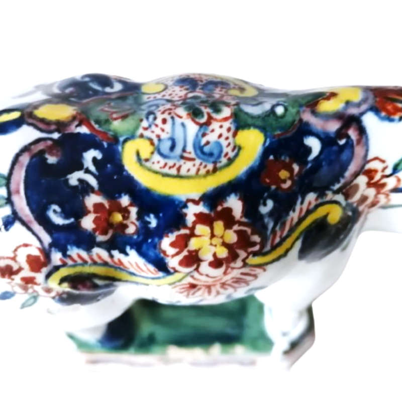 Delft Antique De Griekse A Polychrome Cow 1701-1722