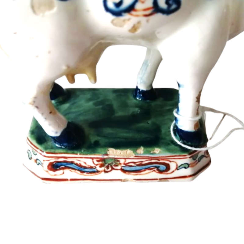 Delft Antique De Griekse A Polychrome Cow 1701-1722