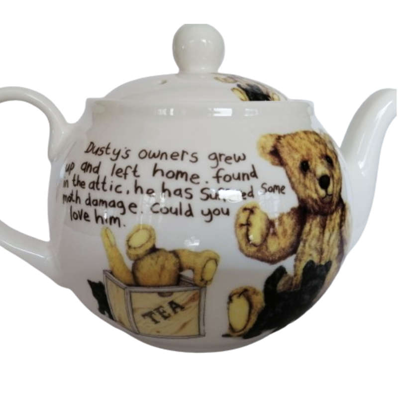 Roy Kirkham Classic Teddy Lost Bear Porcelain Large Teapot