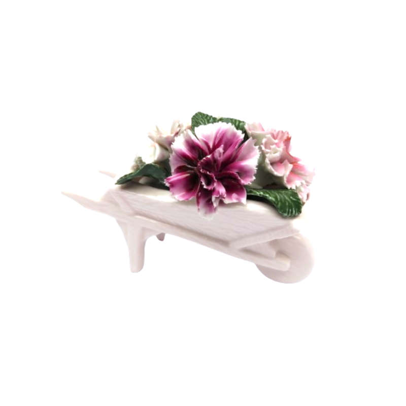 Stanley Staffordshire Fine Bone China Wheelbarrow of Flowers