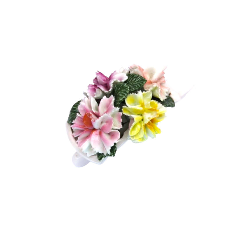 Stanley Staffordshire Fine Bone China Wheelbarrow of Flowers