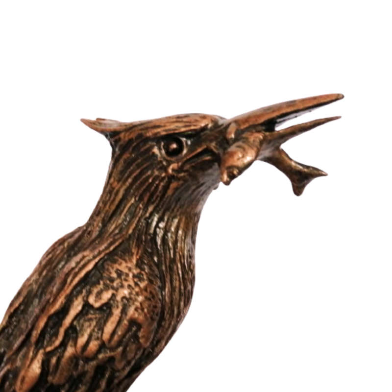 Bushcalls Cold Bronze Kingfisher Statue on Wooden Base
