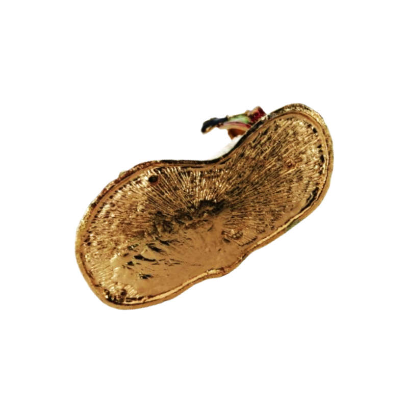 Egyptian Zinc Metal Enamel Hand-Painted Trinket Holder - Rhinestone Inlaid Camel with Calf