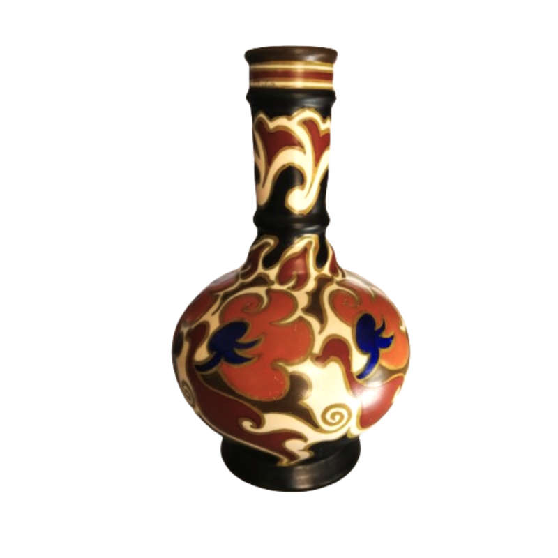 Gouda Holland Large Hand Painted Vase c.1927