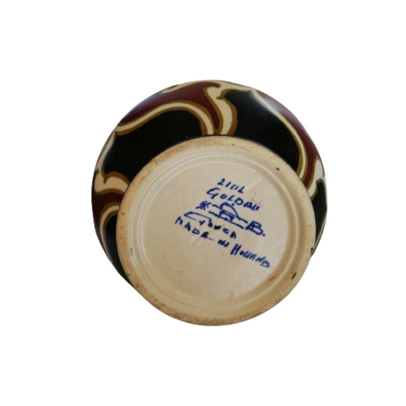 Gouda Holland Large Hand Painted Vase c.1927