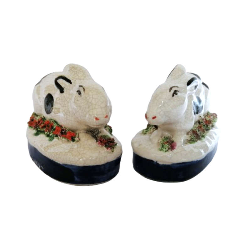 Staffordshire Style pair of Old Rabbits Hares