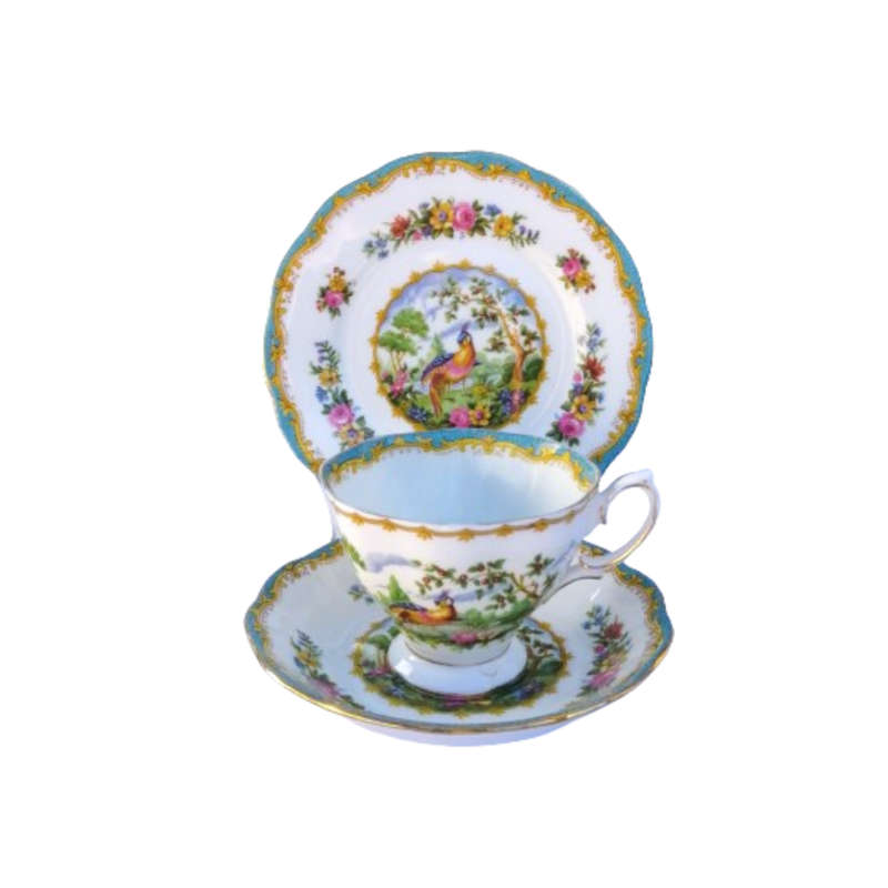 Royal Albert Chelsea Bird Peacock Reg No 839184 Trio