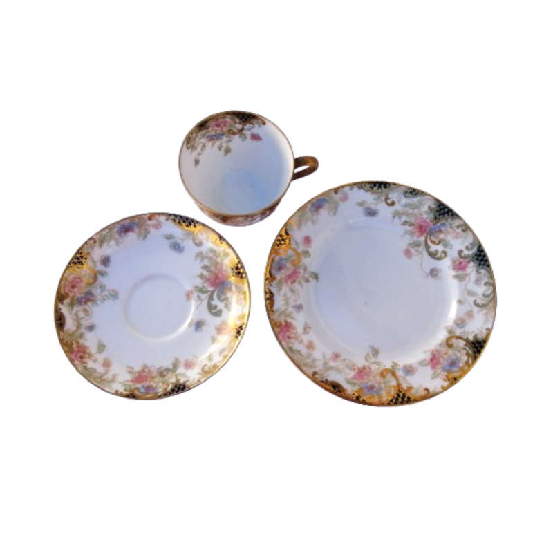 Crown Staffordshire No 41865 Cup Saucer and Plate Trio