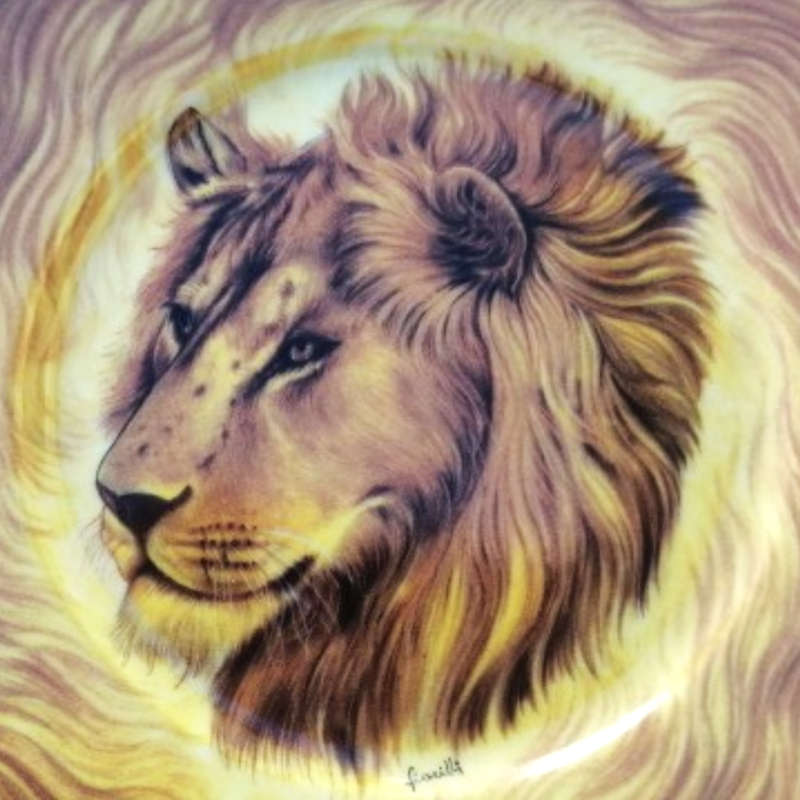 Limoges Wild Life Lion by Email de Limoges Wall Plate