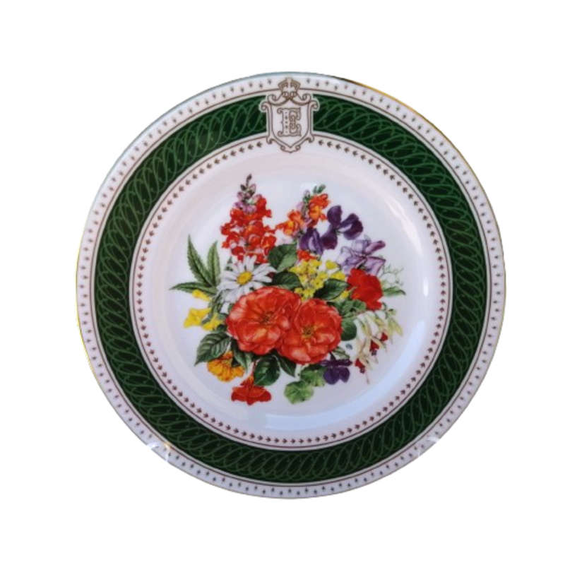 Royal Crown Derby Queen Mother`s 85th Royal Birthday Bouquet Plate, c. 1985