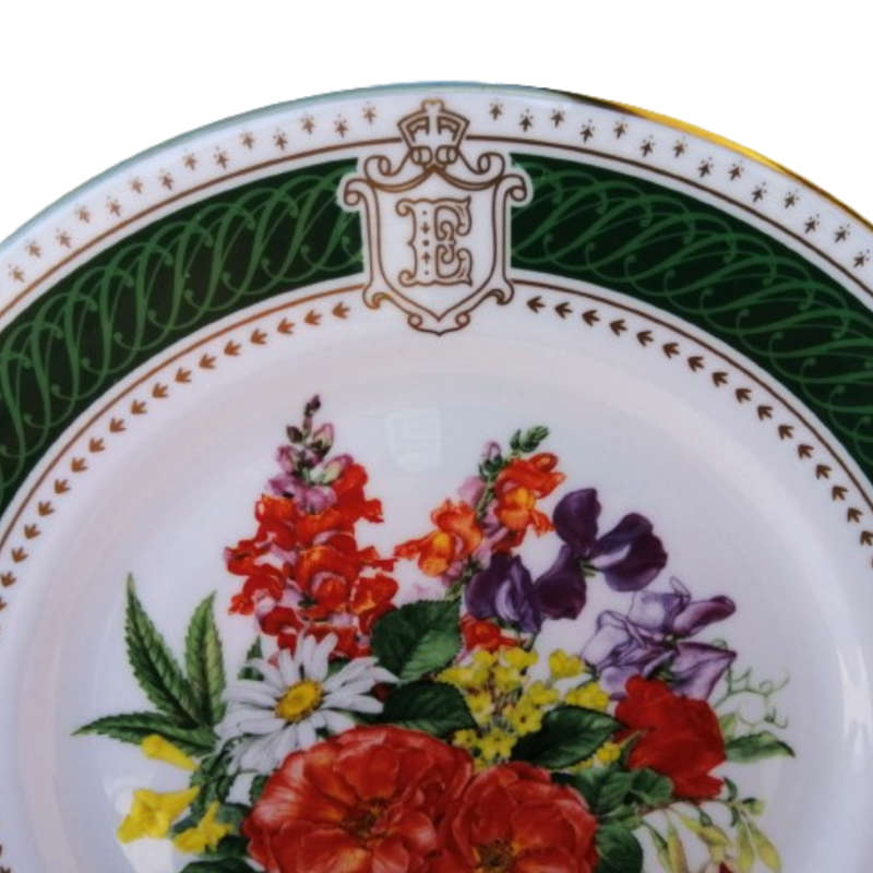 Royal Crown Derby Queen Mother`s 85th Royal Birthday Bouquet Plate, c. 1985