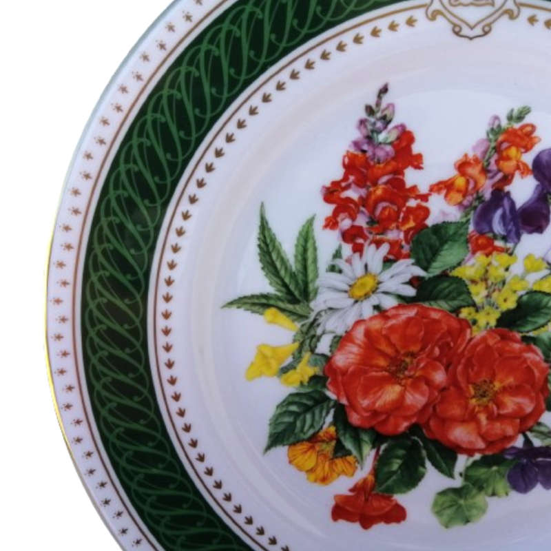 Royal Crown Derby Queen Mother`s 85th Royal Birthday Bouquet Plate, c. 1985