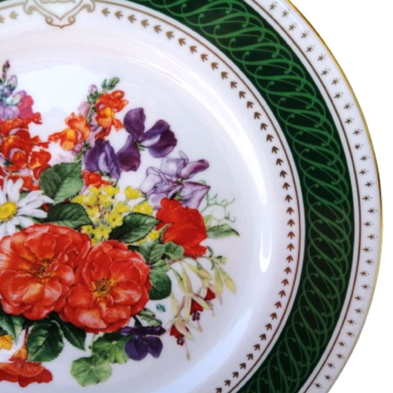 Royal Crown Derby Queen Mother`s 85th Royal Birthday Bouquet Plate, c. 1985