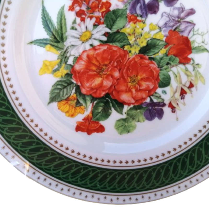Royal Crown Derby Queen Mother`s 85th Royal Birthday Bouquet Plate, c. 1985