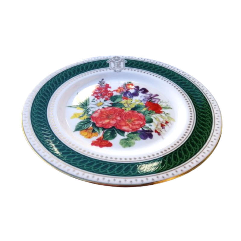 Royal Crown Derby Queen Mother`s 85th Royal Birthday Bouquet Plate, c. 1985