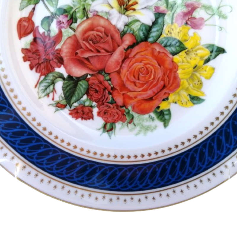 Royal Crown Derby Queen Elizabeth`s 60th Royal Birthday Bouquet Plate, c. 1986
