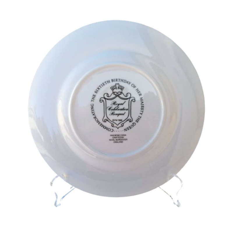 Royal Crown Derby Queen Elizabeth`s 60th Royal Birthday Bouquet Plate, c. 1986