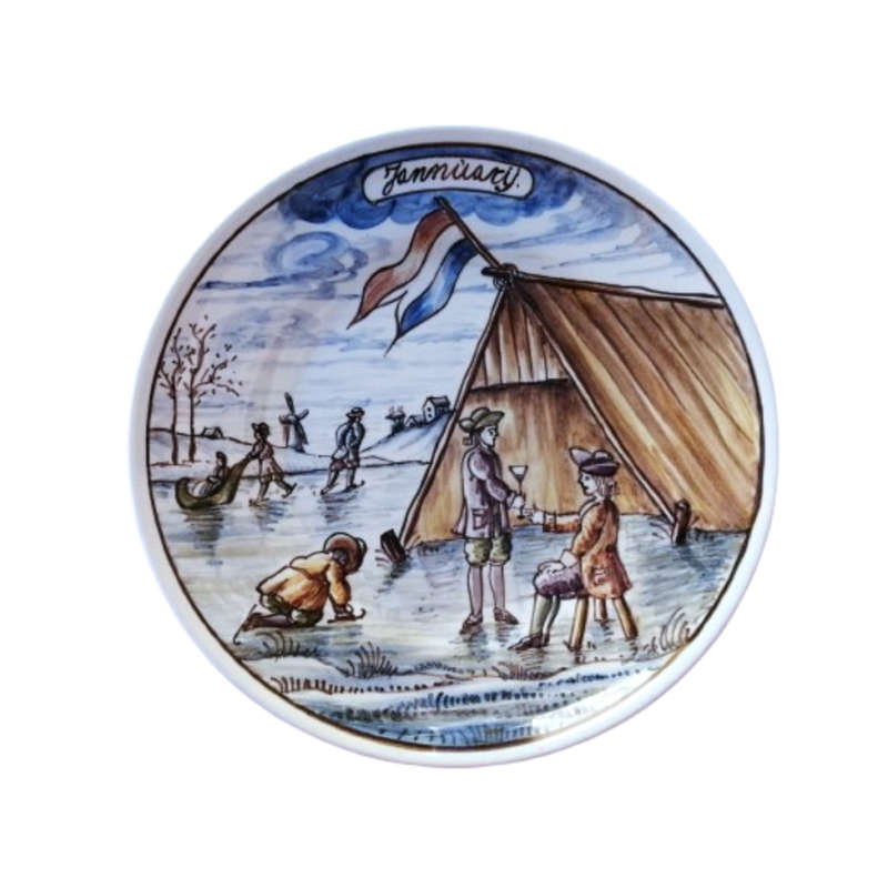 Old Delft Calendar Plate January plate