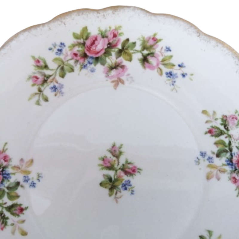 Roslyn China Cake Plate Fine Bone China Moss Rose