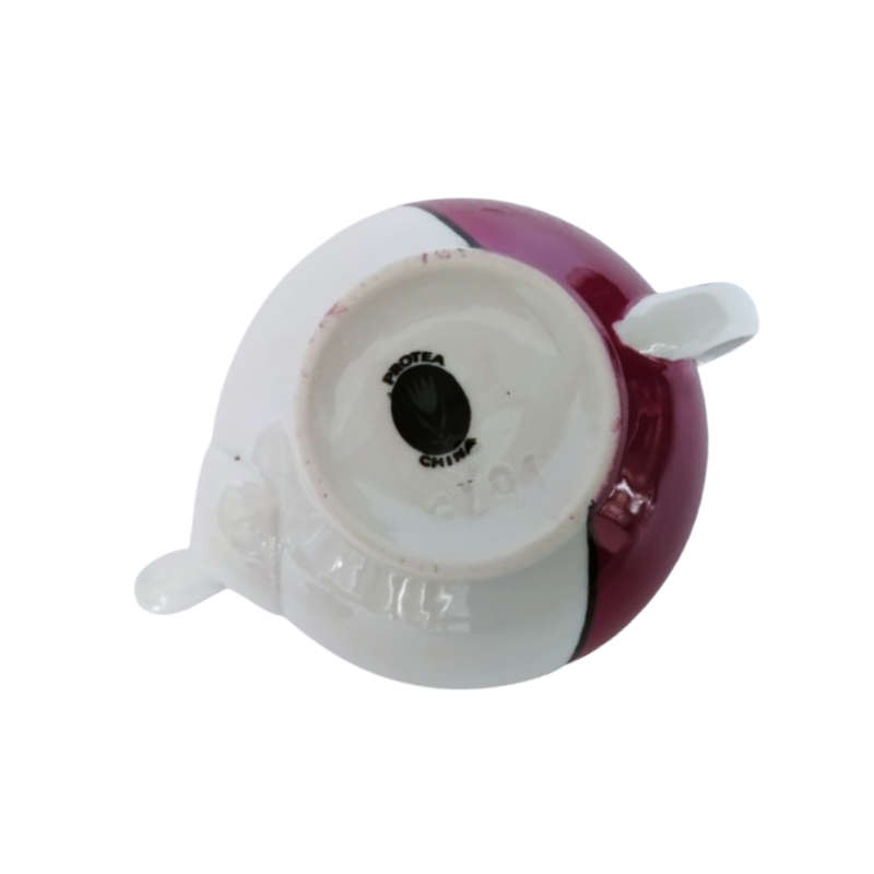 Protea China Tea Pot Burgundy on white