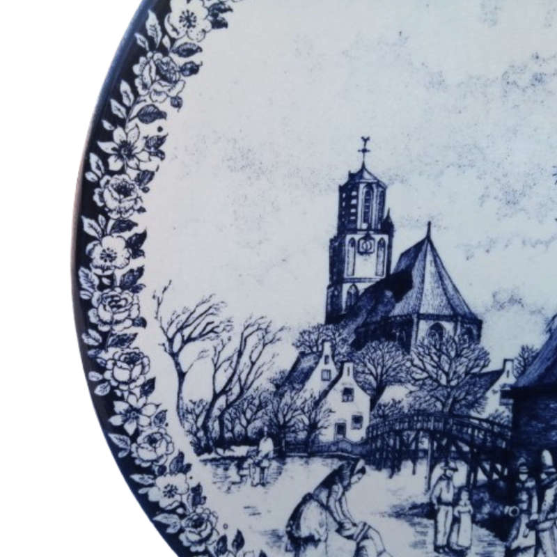 Delft Chemkefa Delfts Blauw De Winter ceramic wall hanging plate