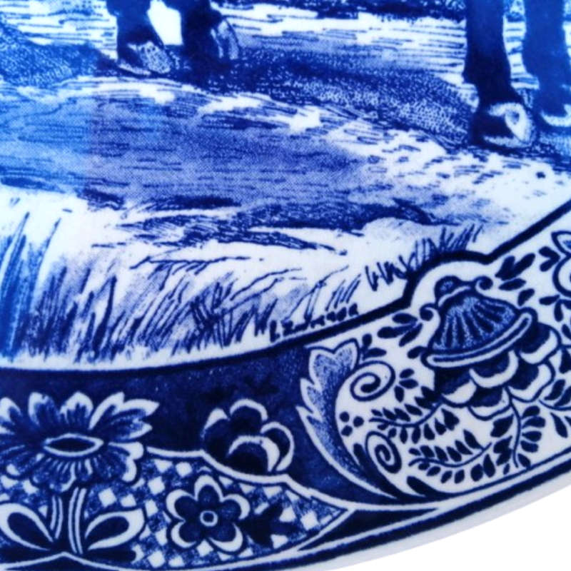 Delft Chemkefa Delfts Blauw Horse and cart Windmill ceramic wall hanging plate