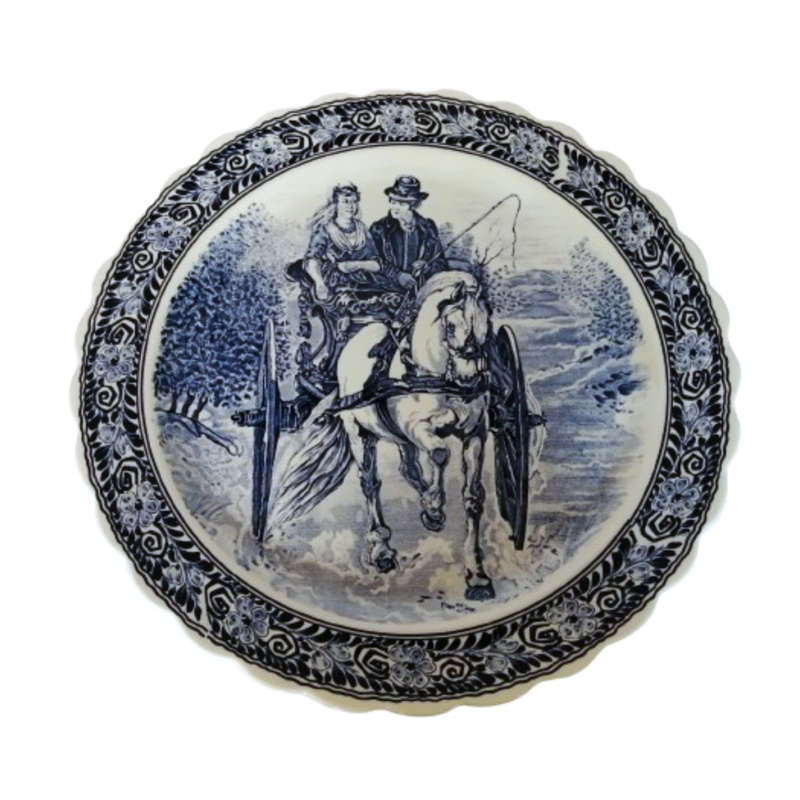 Delft Crown Delfts Blauw Wedding ceramic wall hanging plate.