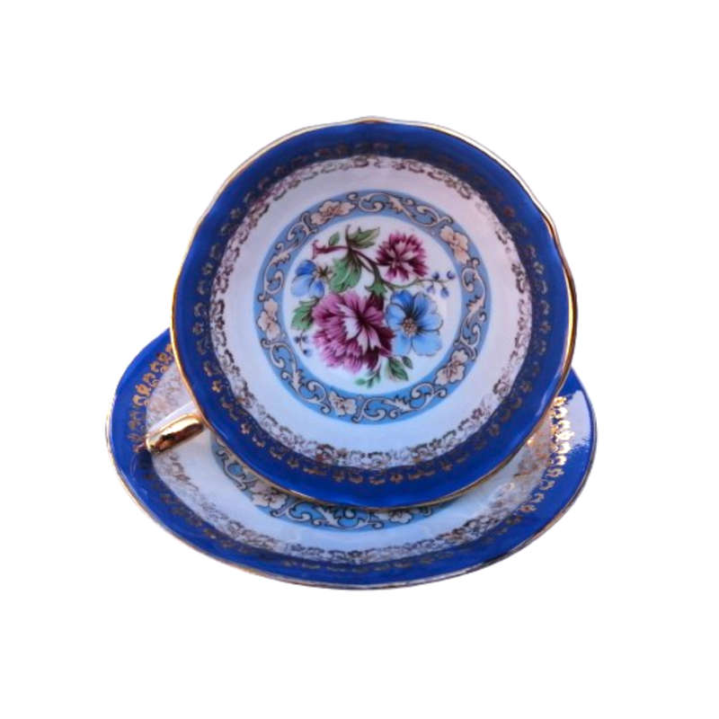 Versailles Elizabethan Staffordshire Blue and Gold Footed duo