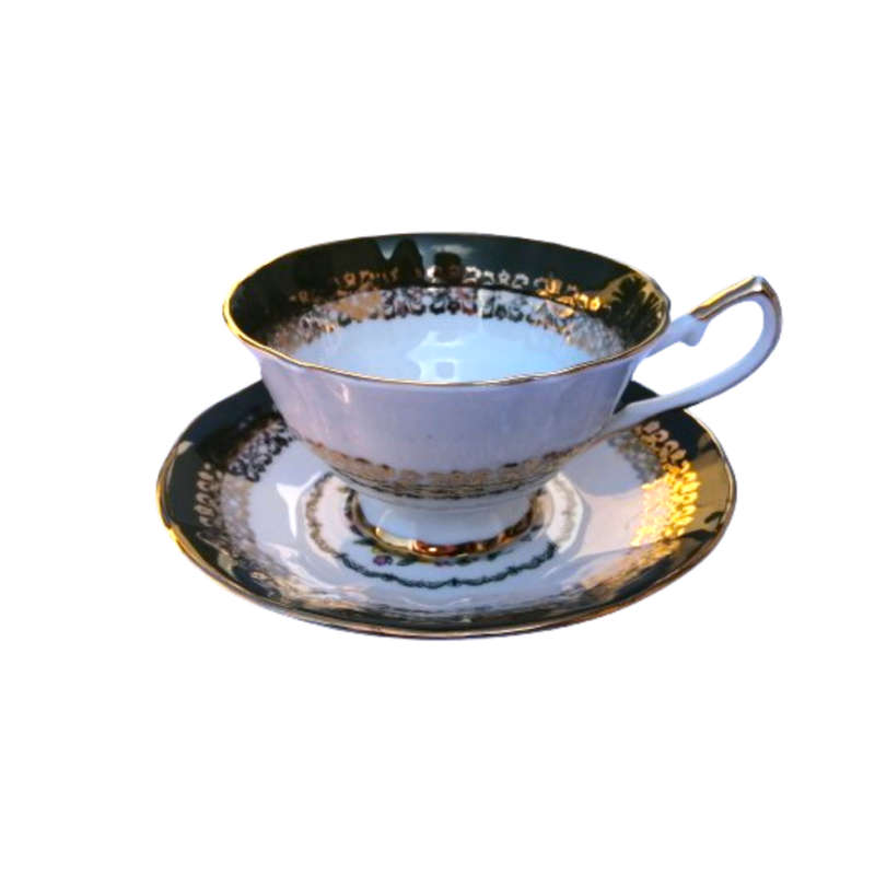 Versailles Elizabethan Staffordshire Green and Gold Footed duo