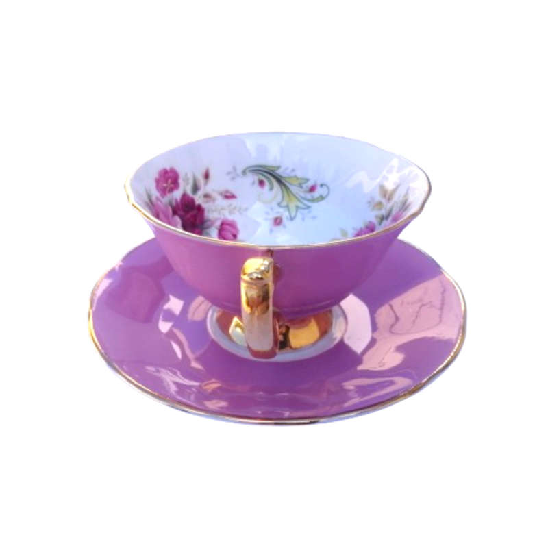 Princes Elizabethan Staffordshire Pink and Gold Footed duo