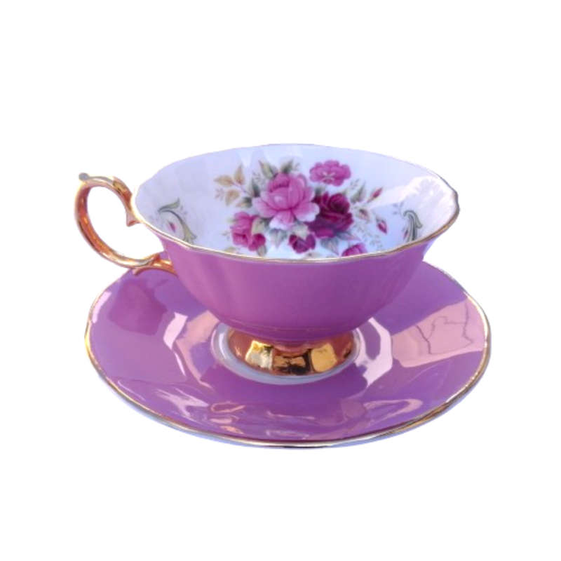 Princes Elizabethan Staffordshire Pink and Gold Footed duo