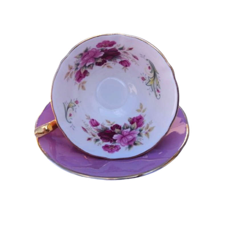 Princes Elizabethan Staffordshire Pink and Gold Footed duo