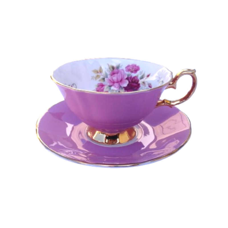 Princes Elizabethan Staffordshire Pink and Gold Footed duo