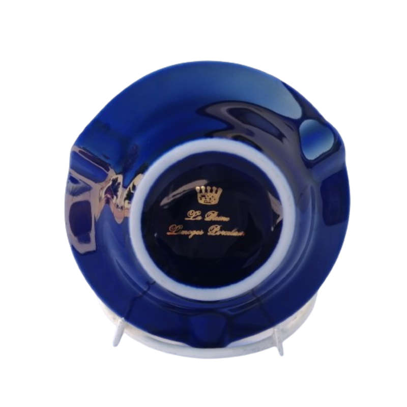 Limoges Porcelaine Cobalt Blue and 22k Gold oval dish