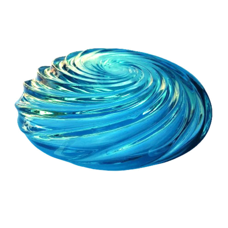Vintage Large Turquoise Blue Murano Round Glass Bowl
