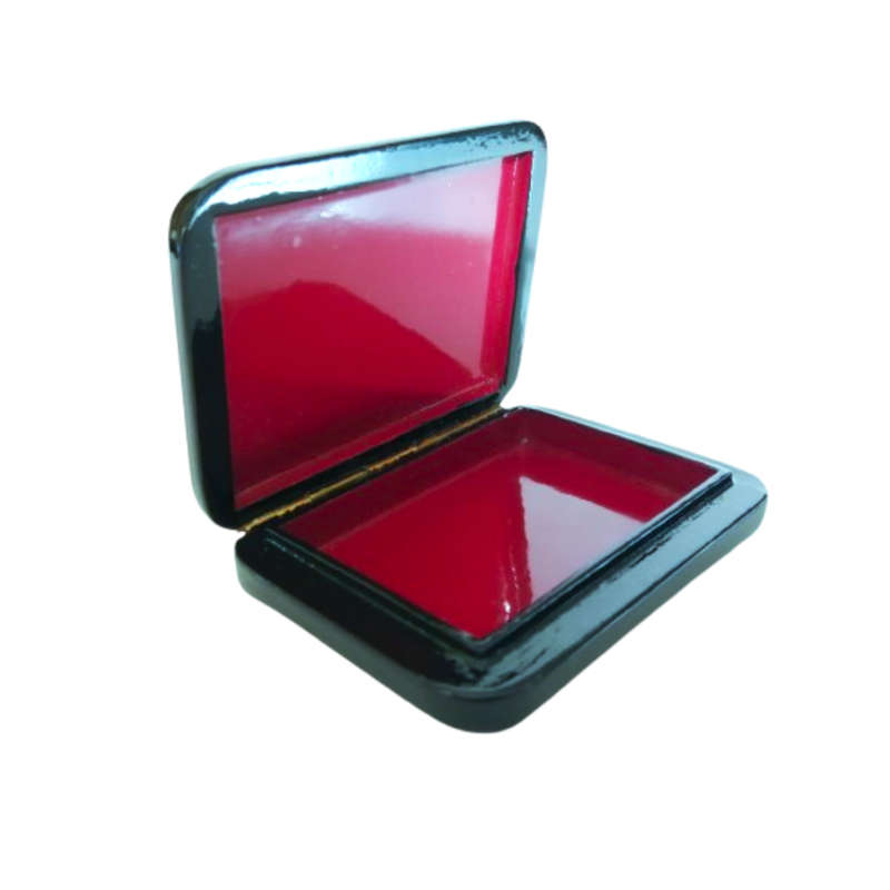 Russian Black lacquer Paper mache Firebird Trinket box