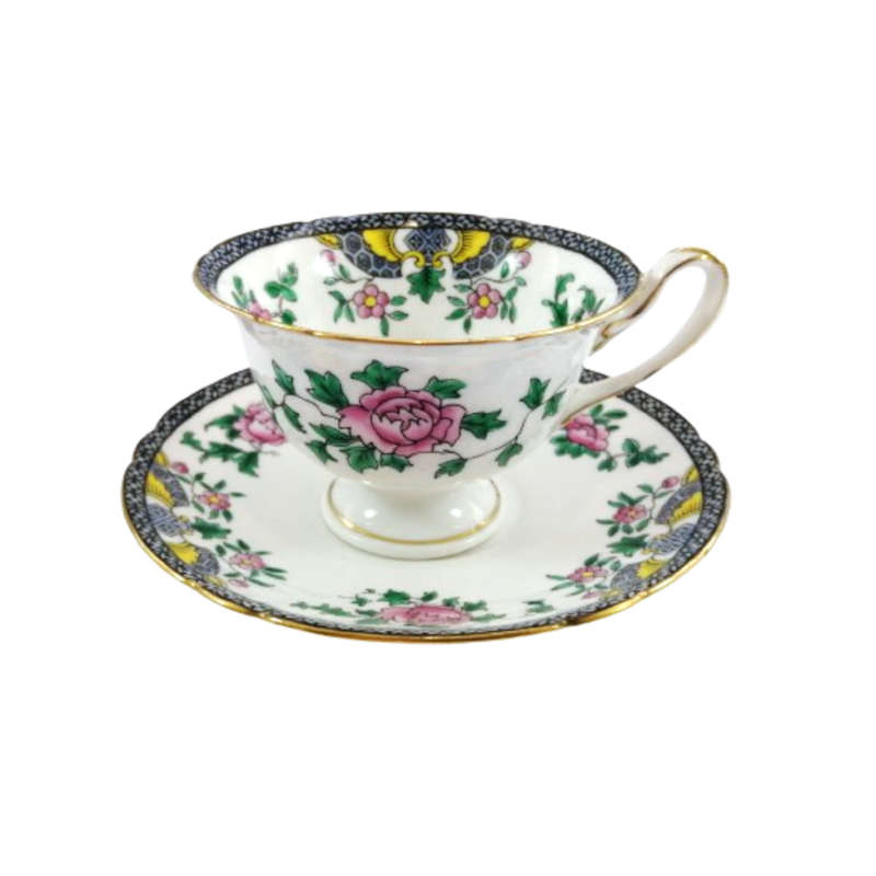 Shelley Fine Bone China Duo Hand Painted Raised Flower Decoration