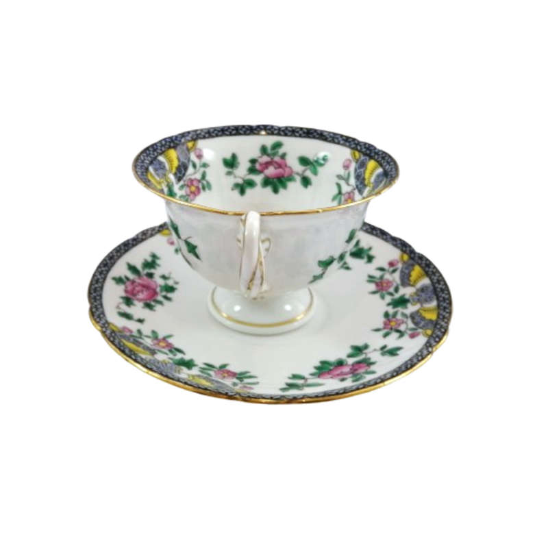 Shelley Fine Bone China Duo Hand Painted Raised Flower Decoration