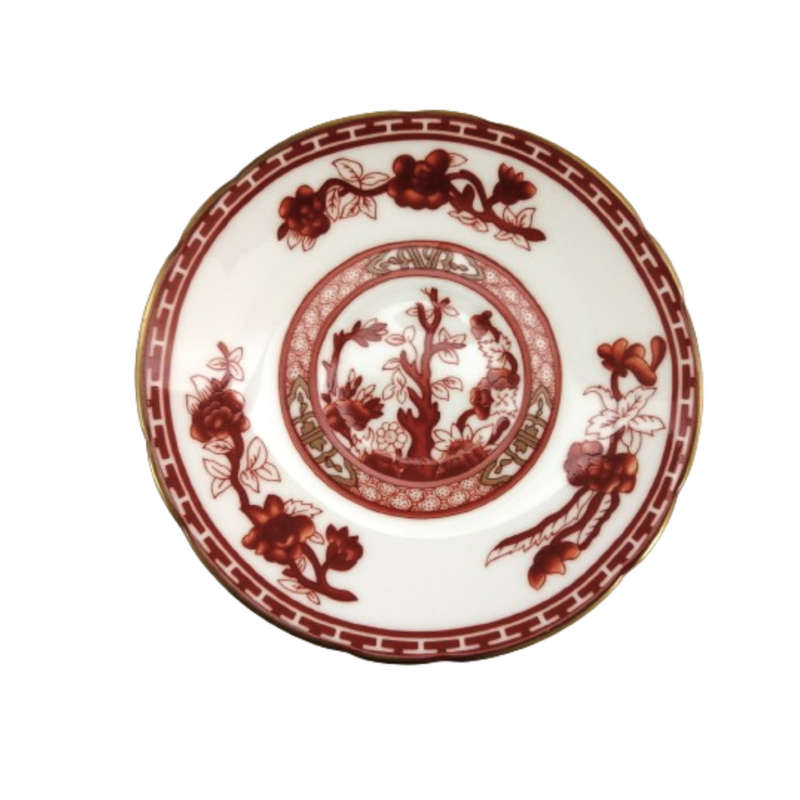 Crown Staffordshire Porcelain Chinoiserie Coffee Cup and Saucer Duo
