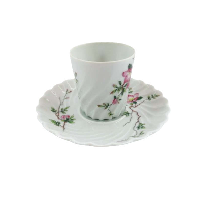 Haviland France Limoges Porcelain Eglantine Torse Demitasse Cup & Saucer