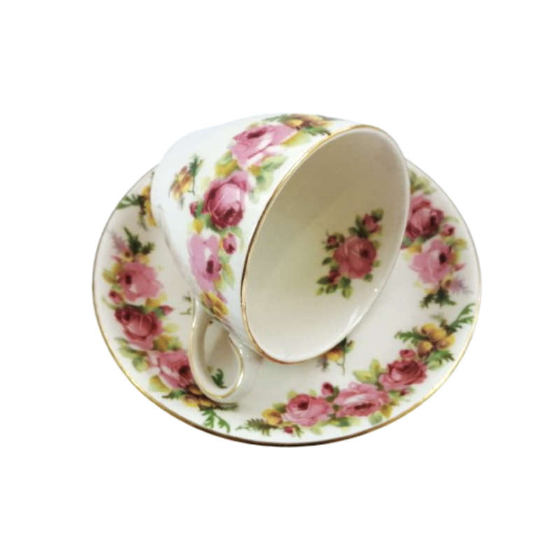 Royal Doulton D5643 Roses and Wattle tea trio