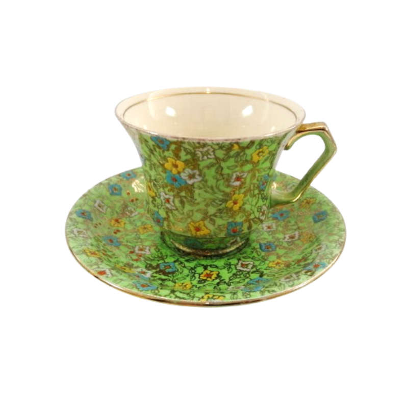 Royal Winton Grimwades Cloisonne Green Hand Enameled Trio