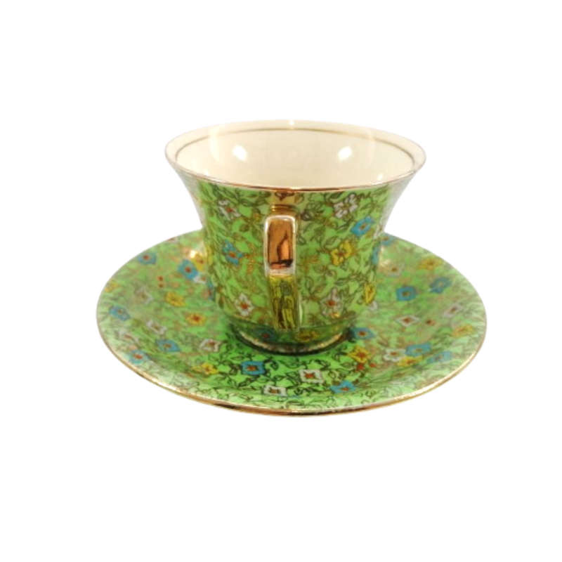 Royal Winton Grimwades Cloisonne Green Hand Enameled Trio