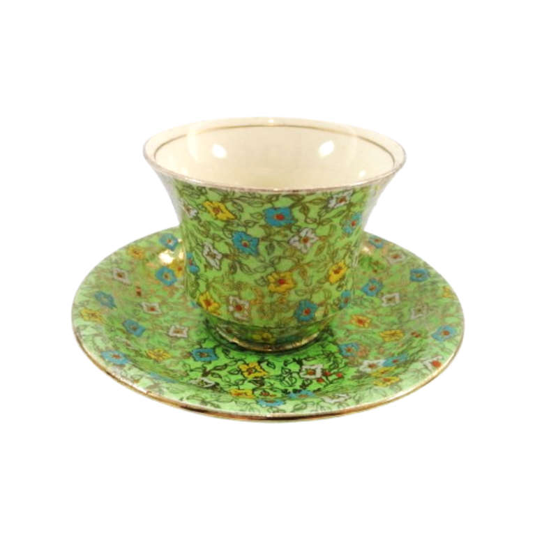 Royal Winton Grimwades Cloisonne Green Hand Enameled Trio