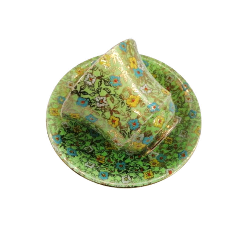 Royal Winton Grimwades Cloisonne Green Hand Enameled Trio